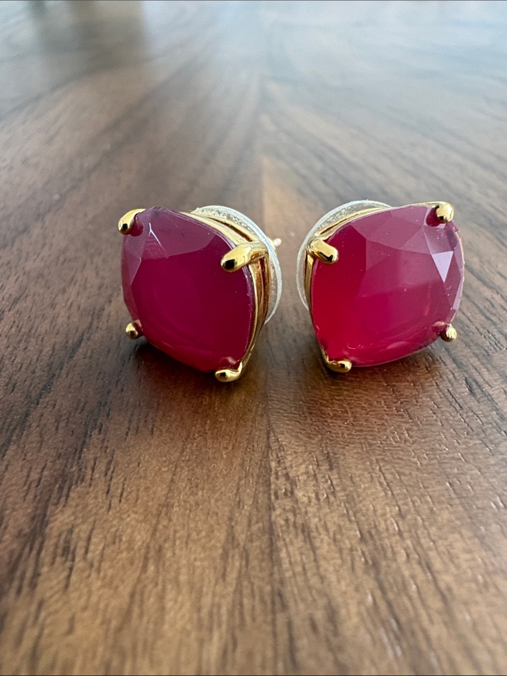 Kate Spade Gold & Pink Faceted Stud Earrings